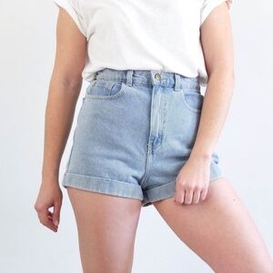 American Apparel High waisted denim shorts